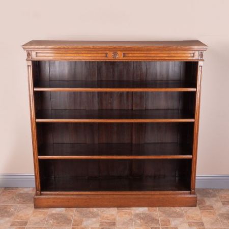 edwardianisches Eichenbücherregal aus Massivholz 