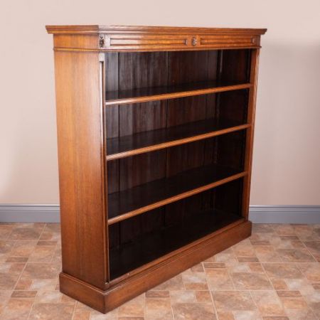 edwardianisches Eichenbücherregal aus Massivholz 