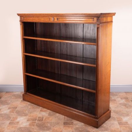 edwardianisches Eichenbücherregal aus Massivholz 