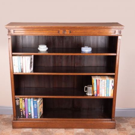 edwardianisches Eichenbücherregal aus Massivholz 