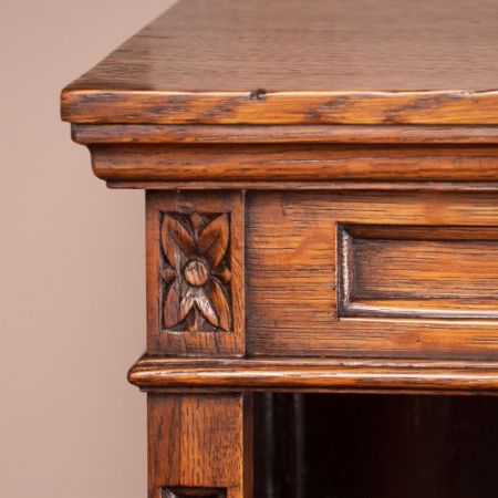 edwardianisches Eichenbücherregal aus Massivholz 