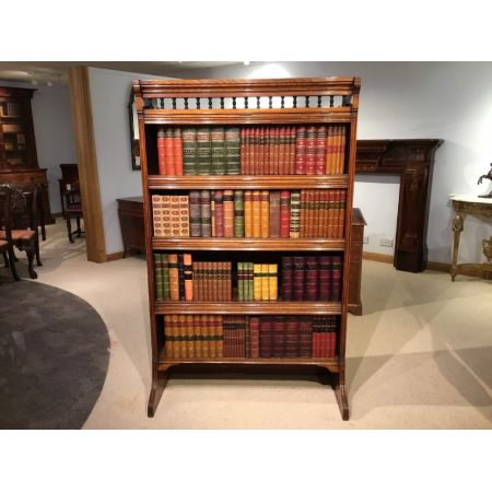 antikes viktorianisch gotisches Eichenbücherregal, drehbar um ca. 1870-1880