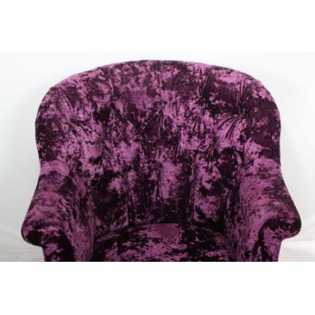 antike viktorianische violettfarbene Samtchaiselongue,1880