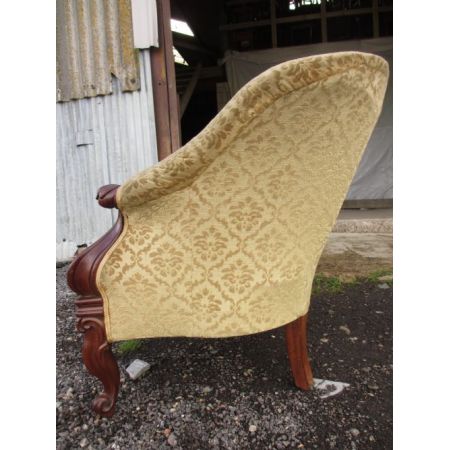 früh viktorianisches Mahagoni-Showood-Doppelsofa mit hoher Rückenlehne, original antik 