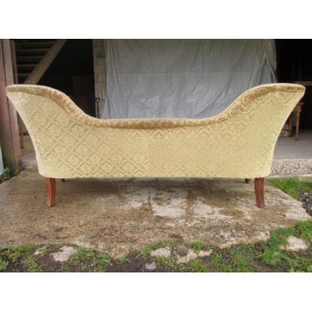 früh viktorianisches Mahagoni-Showood-Doppelsofa mit hoher Rückenlehne, original antik 