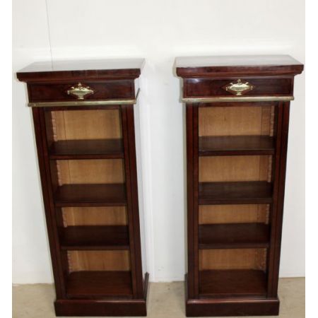 Zwei edwardianische Mahagoni Bücherschränke Massivholz antik ca 1890