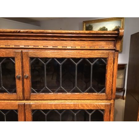 Zwei Eichen Bücherschränke Massivholz antik ca 1920