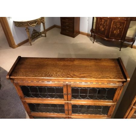 Zwei Eichen Bücherschränke Massivholz antik ca 1920