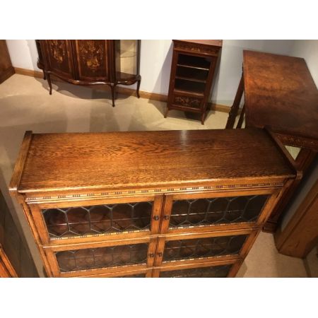 Zwei Eichen Bücherschränke Massivholz antik ca 1920