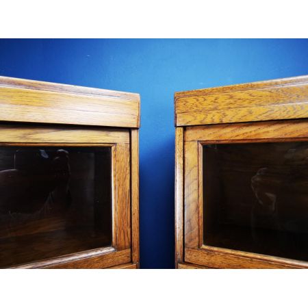 Zwei Art Deco Eichen Bücherschränke Massivholz antik ca 1940