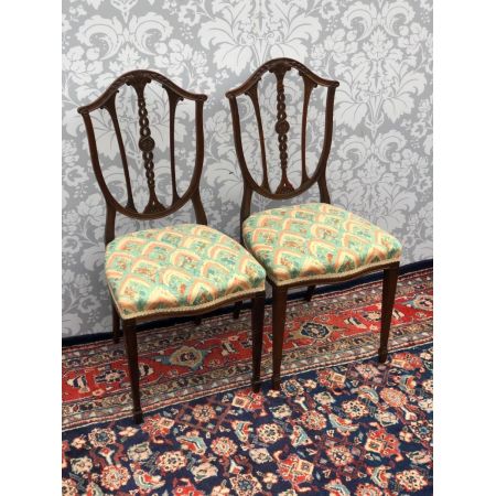 Edwardianisches Paar Schlafzimmer Stühle Massivholz antik ca 1890