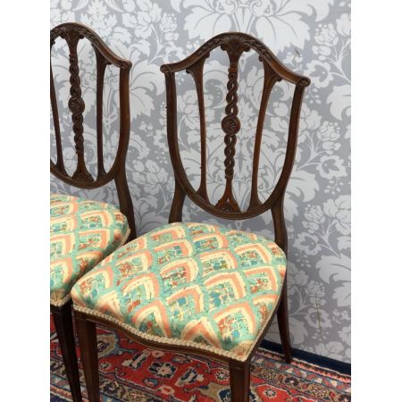 Edwardianisches Paar Schlafzimmer Stühle Massivholz antik ca 1890