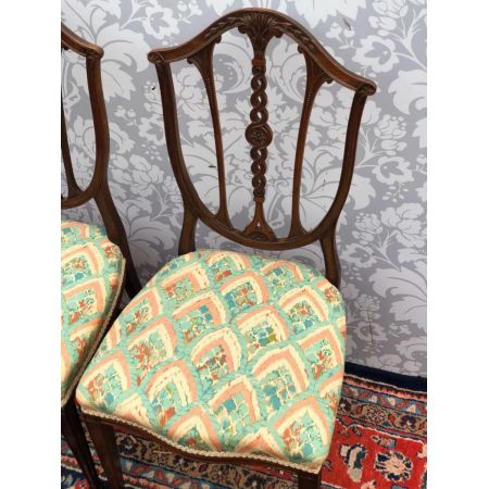 Edwardianisches Paar Schlafzimmer Stühle Massivholz antik ca 1890