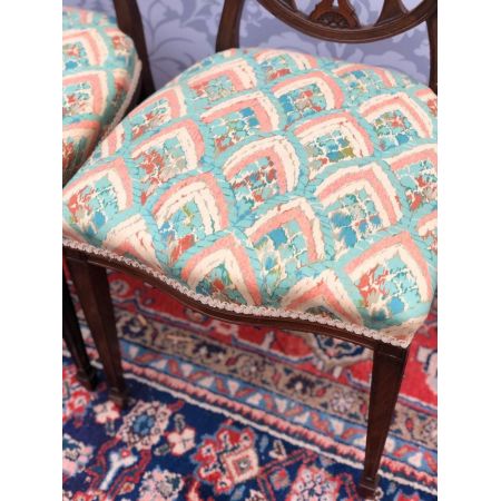 Edwardianisches Paar Schlafzimmer Stühle Massivholz antik ca 1890