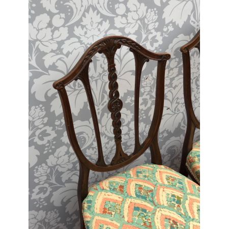 Edwardianisches Paar Schlafzimmer Stühle Massivholz antik ca 1890