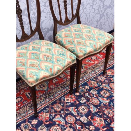 Edwardianisches Paar Schlafzimmer Stühle Massivholz antik ca 1890