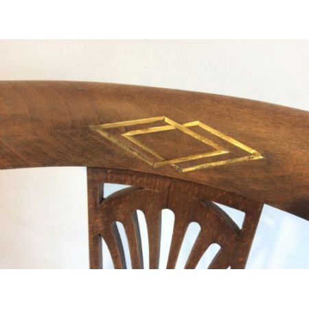 Paar Stühle antik mit Messingeinlage an Rückenlehne, Buche, edwardianisch