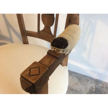 Paar Stühle antik mit Messingeinlage an Rückenlehne, Buche, edwardianisch