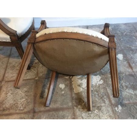 Paar Stühle antik mit Messingeinlage an Rückenlehne, Buche, edwardianisch