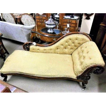 antike viktorianische Mahagoni Chaiselongue