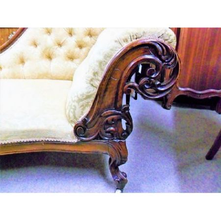 antike viktorianische Mahagoni Chaiselongue