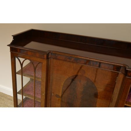 edle edwardianische antike Vitrine aus Mahagoni, mit Mahagoni Inlay, antik 