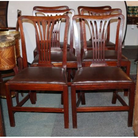 Geroge III Esszimmerstühle Set / Satz von sechs Stühlen Mahagoni Massivholzstühle georgianisch
