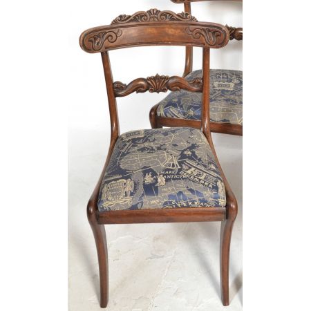 Satz / Set von sehcs Stühlen Mahagoni Massivholzstühle antik 19, Jahrhundert