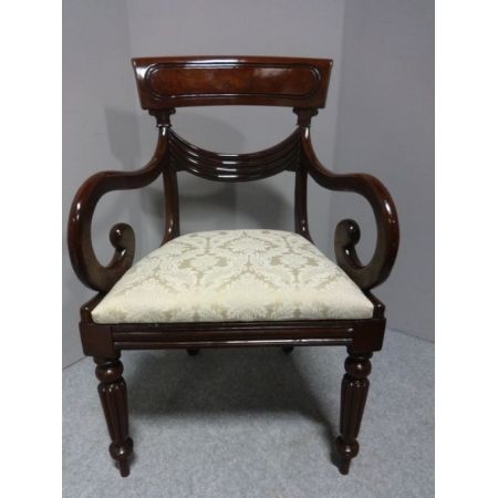 Set Satz von vier Stühlen William 4. Mahagoni Massivholzstühle Regentschaft