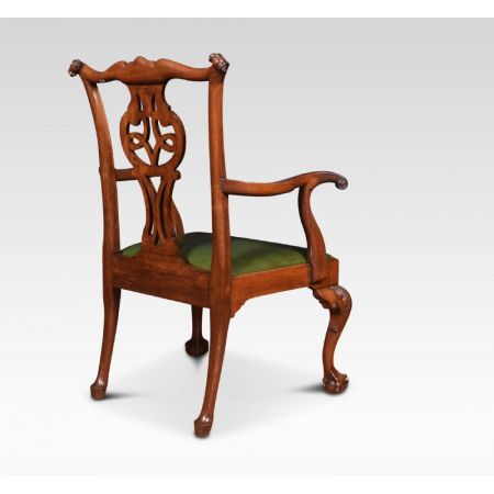 Set aus 8 antiken Chippendale Esszimmerstühlen, aus Mahagoniholz, Massivholz