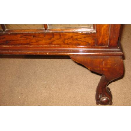 Antike edwardianische Eichenvitrine