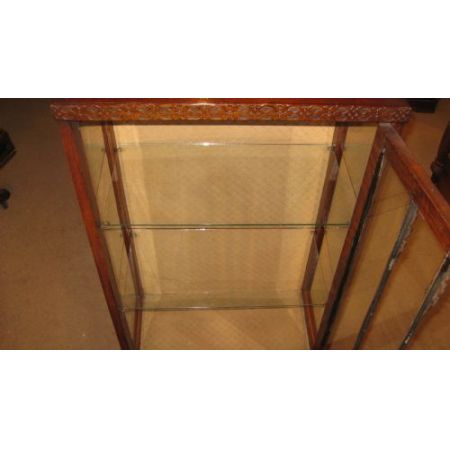 Antike edwardianische Eichenvitrine