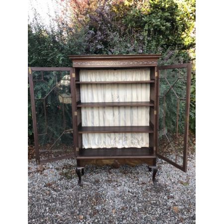 große antike edwardianische Mahagonivitrine, aus Massivholz