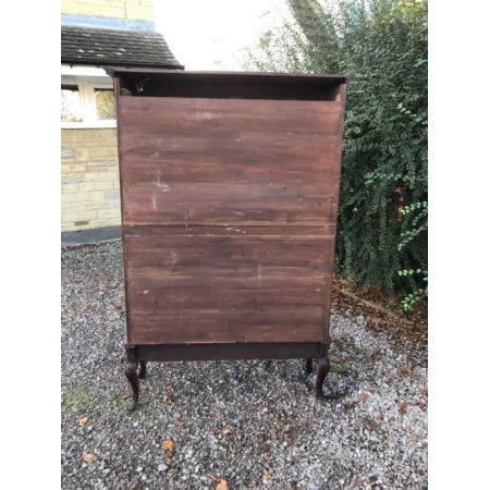 große antike edwardianische Mahagonivitrine, aus Massivholz