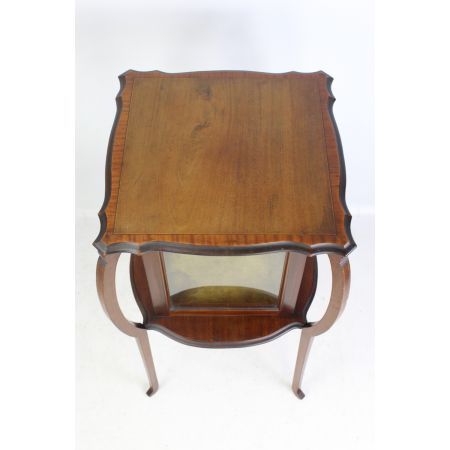 Antike edwardianische Arts & Crafts Bijouterie Mahagonivitrine