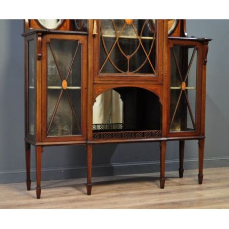 Große perfekte antike Vitrine Glasvitrine Mahagoni, sehr frühes 20. Jahrhundert