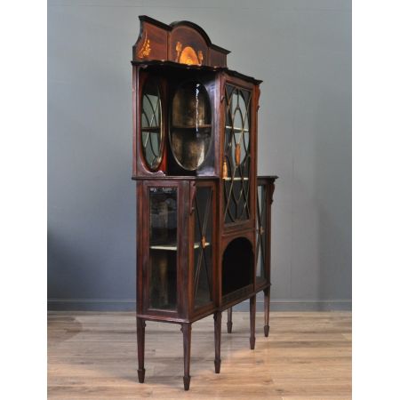 Große perfekte antike Vitrine Glasvitrine Mahagoni, sehr frühes 20. Jahrhundert