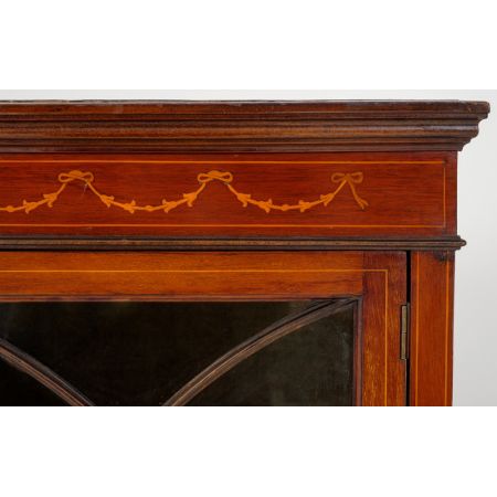 Sheraton Revival Mahagoni Vitrine antik Massivholzschrank ca. 1880