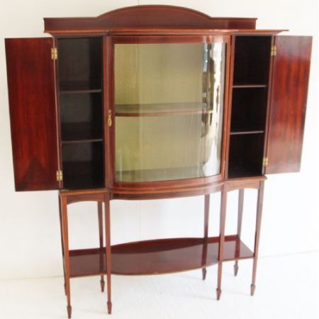 Kunsthandwerk Vitrine Glasvitrine Mahagoni Massivholzschrank antik ca. 1880