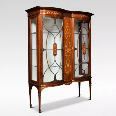 19th Century Antique Victorian Display Cabinet, Antike Viktorianische Vitrine aus Mahagoni, 19. Jahrhundert