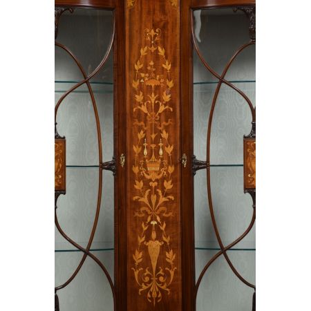 19th Century Antique Victorian Display Cabinet, Antike Viktorianische Vitrine aus Mahagoni, 19. Jahrhundert