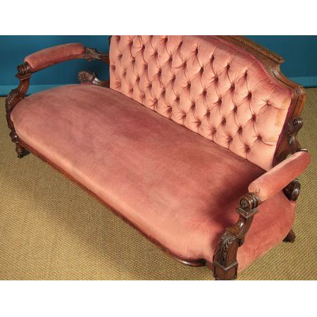 Walnuss Couch Sofa antik Nussbaumholz ca.1860.