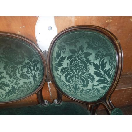 Antikes Sofa aus Palisanderrahmen / "Conversation  Sofa" mit Messingarbeiten aus dem 19. Jahrhundert 