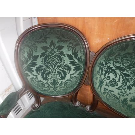 Antikes Sofa aus Palisanderrahmen / "Conversation  Sofa" mit Messingarbeiten aus dem 19. Jahrhundert 