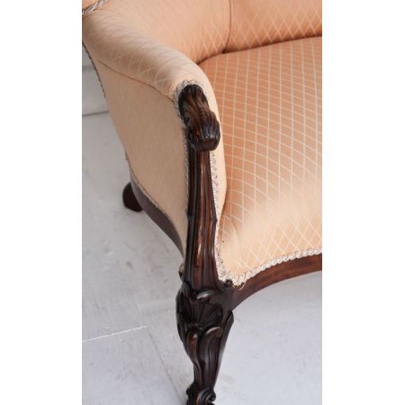 Antikes viktorianisches Doppelsofa aus einem Mahagonirahmen 