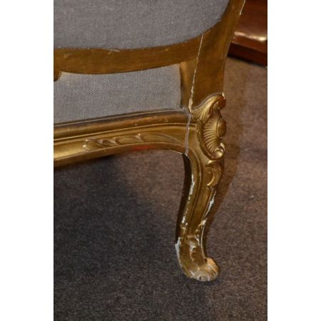 Französisches vergoldetes gerahmtes Sofa antik 19. Jahrhundert