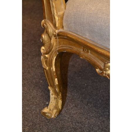 Französisches vergoldetes gerahmtes Sofa antik 19. Jahrhundert