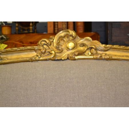 Französisches vergoldetes gerahmtes Sofa antik 19. Jahrhundert