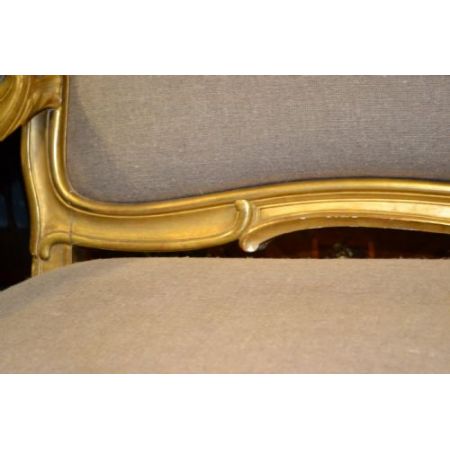 Französisches vergoldetes gerahmtes Sofa antik 19. Jahrhundert