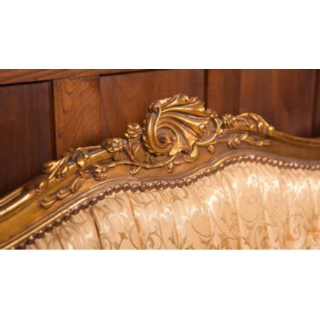 Atemberaubend geschnitzte Salonbank aus vergoldetem Holz Sofa antik 19. Jahrhundert